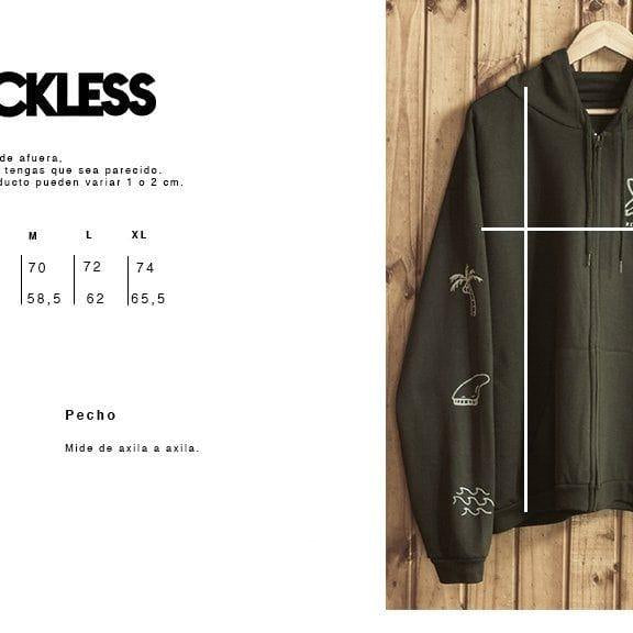 Polerón Beach Stuff Hood negro con cierre - Reckless