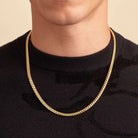 Cadena de Plata Italiana 925 Bañada En Oro 18K Grumet 3.7 mm - Reckless