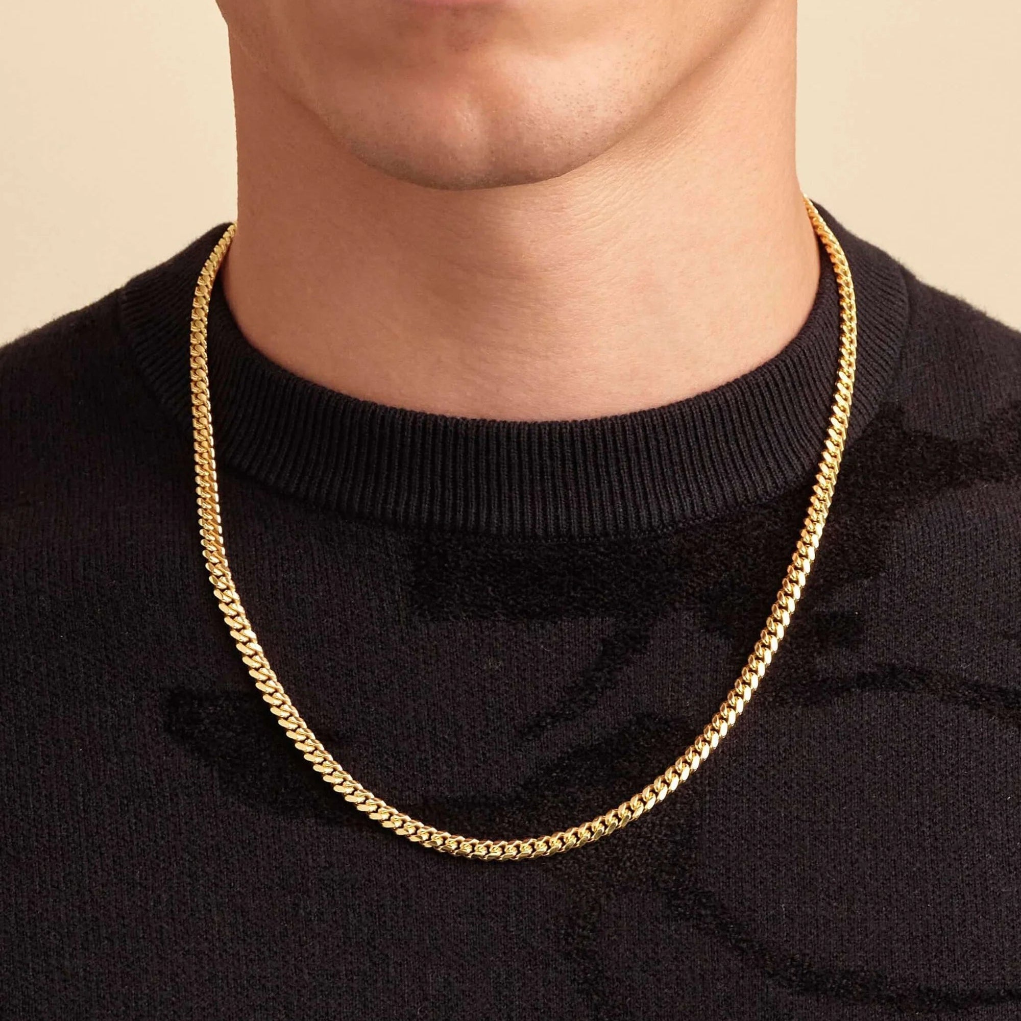 Cadena de Plata Italiana 925 Bañada En Oro 18K Grumet 3.7 mm - Reckless